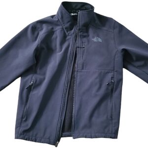 The North Face softshell jacket men's LG--ZIPPER BROKEN & SM‎ BURN HOLE--flaws
